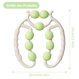 Yoedge Anti-Cellulite Roller Beine 9-Rollen mit verstellbarer Breite–Professioneller Lymphdrainage Massageroller für Straffung & Durchblutungsförderung(Grün)