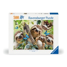 Ravensburger Sloth Selfie - Rompecabezas de 500 Piezas para Adultos - 12000203 - Cada Pieza es única, la tecnología Softclick Significa Que Las Piezas se Ajustan Perfectamente