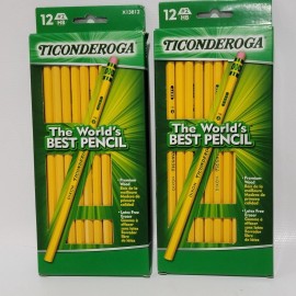 Ticonderoga #2 HB Pencils 12-Pack Premium Wood Graphite Pencils With Latex-Free