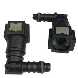 3/8 to 1/4 ID 90 Degree Fuel Line Connector Bundy Female to Hose Barb Quick-Disconnect