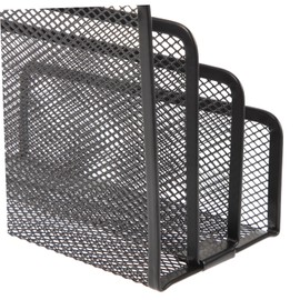 NUOBESTY File Holder Metal Mesh File Magazine Holder 4 Compartments Documents Organizers for Home Work