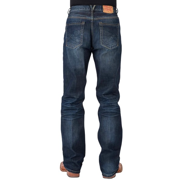 Stetson Men's Modern Fit Bootcut Jeans Blue 31W x 30L