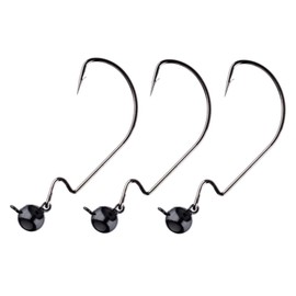 Reaction Tackle Tungsten Football Swing Jig Heads - Bass Fishing Jigs -Swinging Action Trigger Bait -Versatile Jig with Sharp Hooks -Mimics Crawfish- Black- 3/8