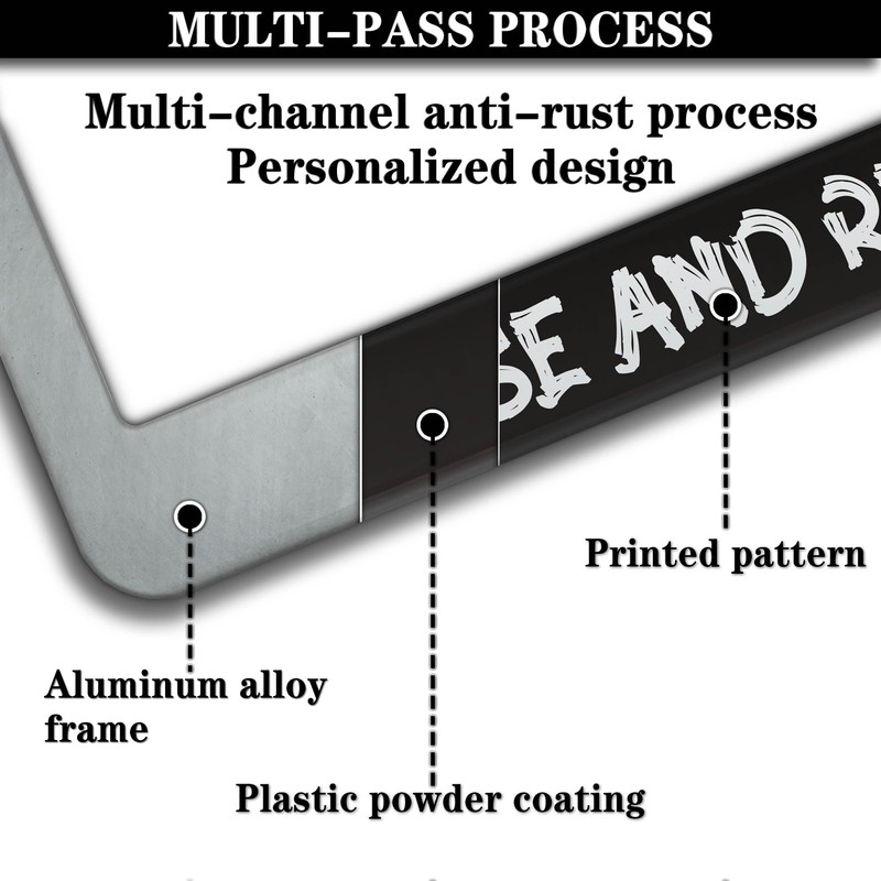 Front License Plate Bracket Black and White License Plate Frames