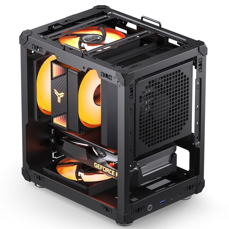 JONSBO C6-ITX Black Mini ITX Handled Mesh PC Case, Simple