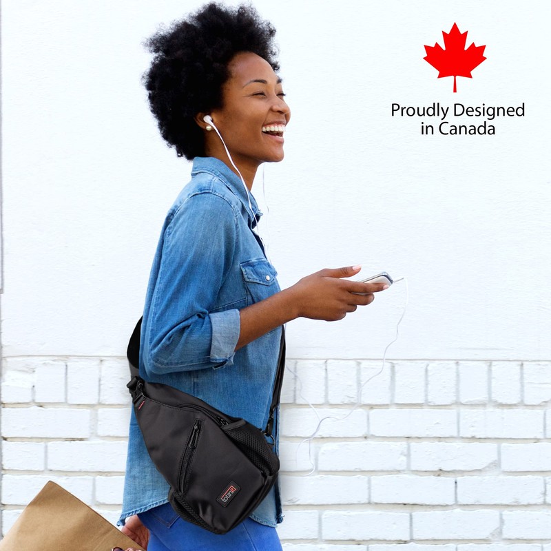 TOTINIT Trifecta Crossbody Sling Bag - Double Water Bottle Holder