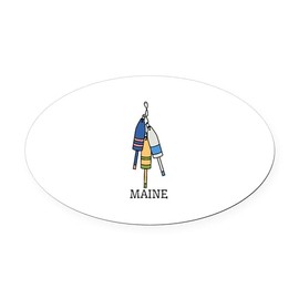 CafePress Maine Buoys Euro Oval Car Bumper Magnet