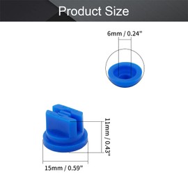 MroMax Flat Fan Spray Tip, 110 Degree Plastic Nozzle 0.3mm Orifice size for Agricultural Equipment Spray Cleaning, Cooling, Dedusting 10Pcs(Blue)