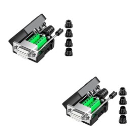 PENGLIN 2pcs D-SUB 9 Pin Female Connector Board with Terminal Block Connector Cover RS-232 DB9 Cable Screw Screw No Solder Required DSUB9 Pin Serial Converter Adapter Board Communication Connector