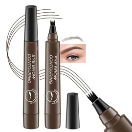 MKUCCD Magic Eyebrow Pencil - Upgraded 3D Waterproof Microblading Contouring Pen With 4 Tipped Precise Brow Pen - Natural Fine Stroke