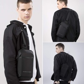 FANDARE Lightweight Chest Bag Ultra Thin Sling Backpack Shoulder Bag Crossbody Shoulder Bag Sports Bag Waterproof Daypacks for Men Commuting College Travel Hiking Hiking, black
