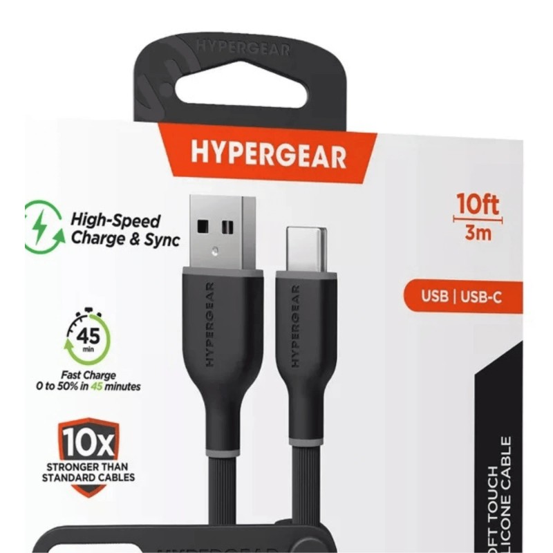 Flexi PRO 10ft USB to USB-C Data Cable-Black/Gray/Whitecolor: Gray Color