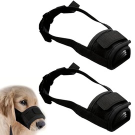 Pack of 2 Muzzles for Small Dogs, Muzzles, Medium Dogs, Dog Muzzle for Dogs, Adjustable Loop, Soft Muzzle, Prevents for Small, Large and Dogs (Black, Small)