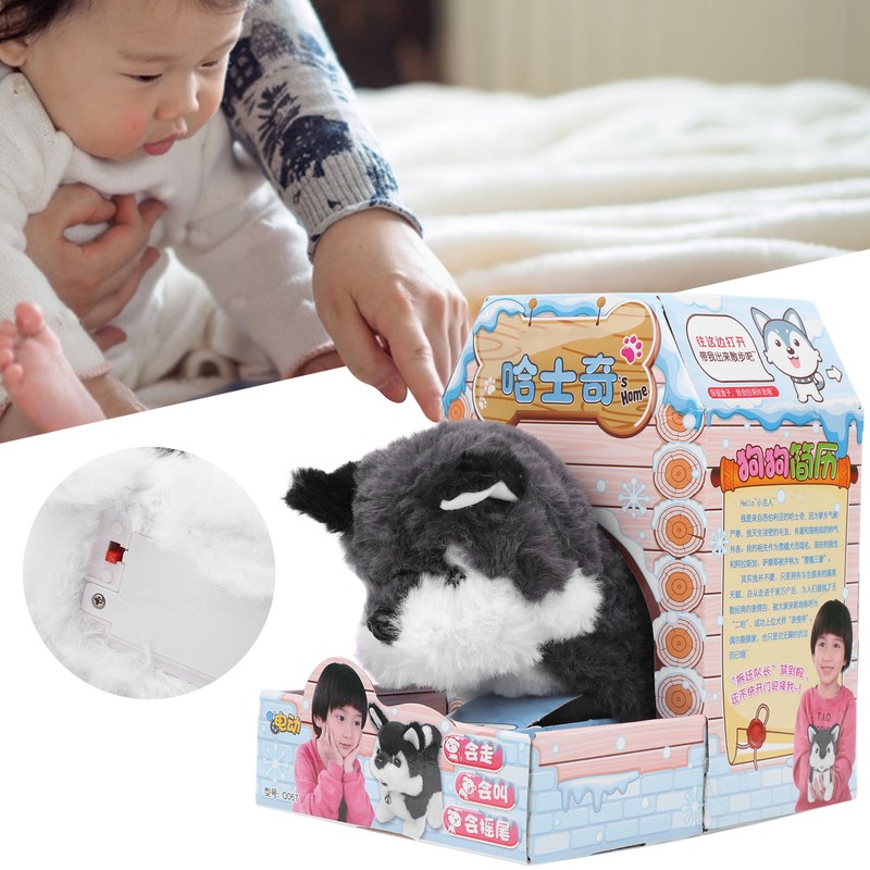 Electric Stimulation Plush Toy Pomeranian Pet Toy Husky Stuffed Animals