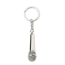 Microphone Music Keychain for Men Women Musical Gifts for Music Teacher Students Singer Mini Silver Microphones Keychains Keyring Christmas Birthday Gifts for Music Lovers Daughter Son Friends