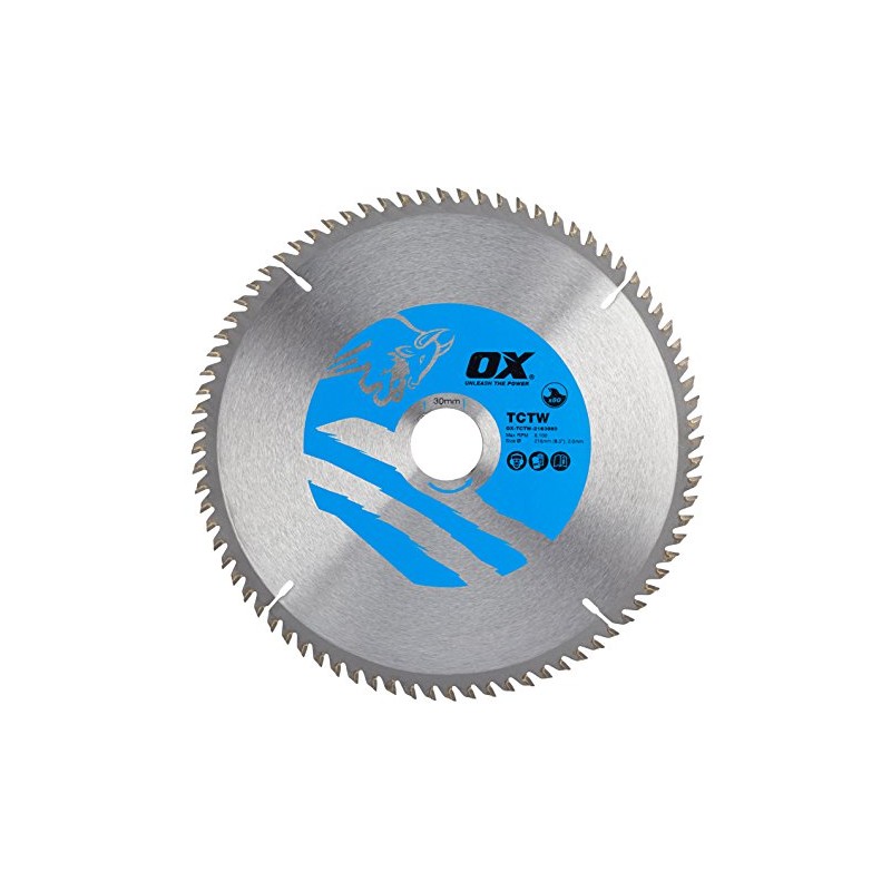 OX Wood Cutting Circular Saw Blade 216/30mm, 80 Teeth ATB