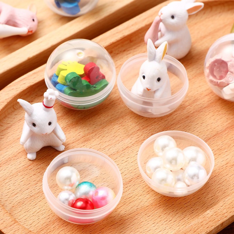 DECHOUS 100pcs Fillable Transparent Ball Ornament Bauble Sphere Round Capsules