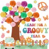 Pajean 83 Pcs Boho Classroom Tree Bulletin Board Set Groovy