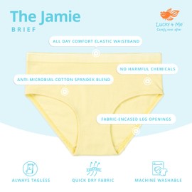 Lucky & Me | Jamie Performance Girls Briefs | Children's Underwear | 7 pack (9-10 Years, Lovelysaurus