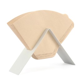 White Metal Coffee Filter Holder - Cone Coffee Filters #4 Holders, Coffee Filter Holders for Counter, Coffee Paper Filters, Coffee Station Décor, Cafe Aesthetic