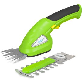 SereneLife Cordless Handheld Grass Cutter Shears, Portable Lightweight Electric Hedge Trimmer, Hand Held Garden Clippers Powered with Rechargeable 3.6V Battery, Changeable Blade Trimmers Light Green