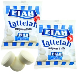 Elah Lattelah Milk Candy from Italy 3.53 oz. (100g)(Pack of 2) European - Similar to Japanese and Chinese Milk Candy - Condensed Milk Tablet Candies - High Concentrated Milk Candy