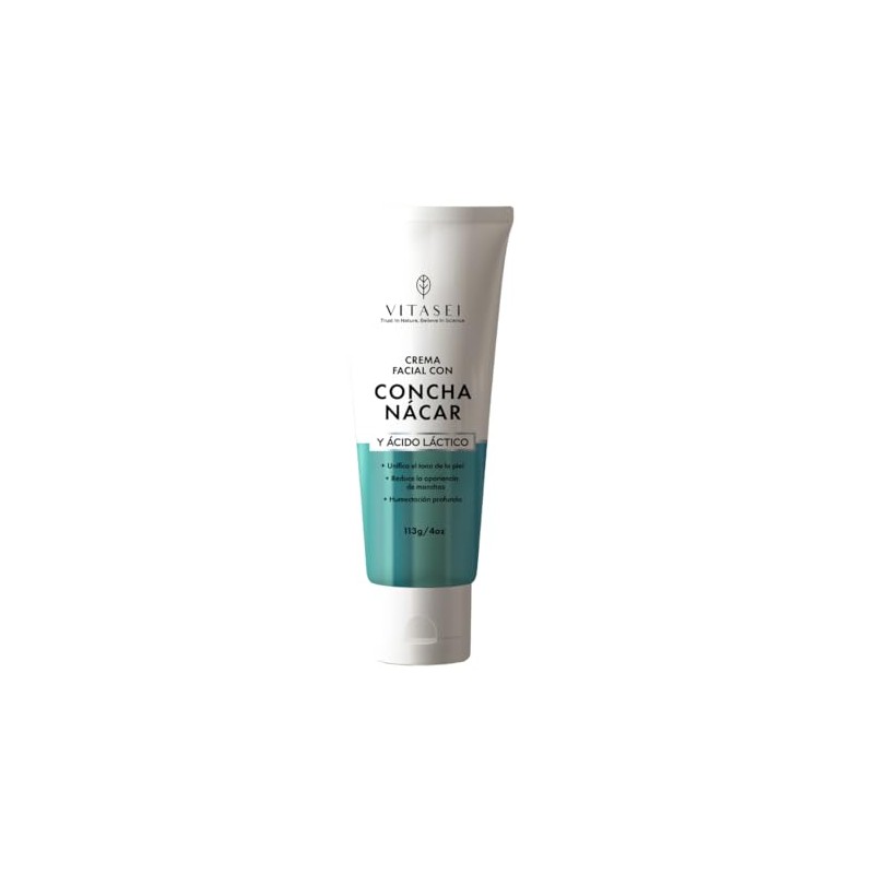 Vitasei Crema Facial con Concha Nácar y Ácido Láctico, Anti-Manchas,