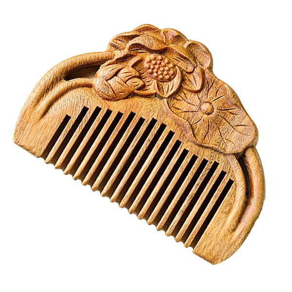 Beaupretty Wooden Hair Comb Detangler Hair Brush Pocket Comb Acupuncture Point Massaging Tool for Scalp Men Women