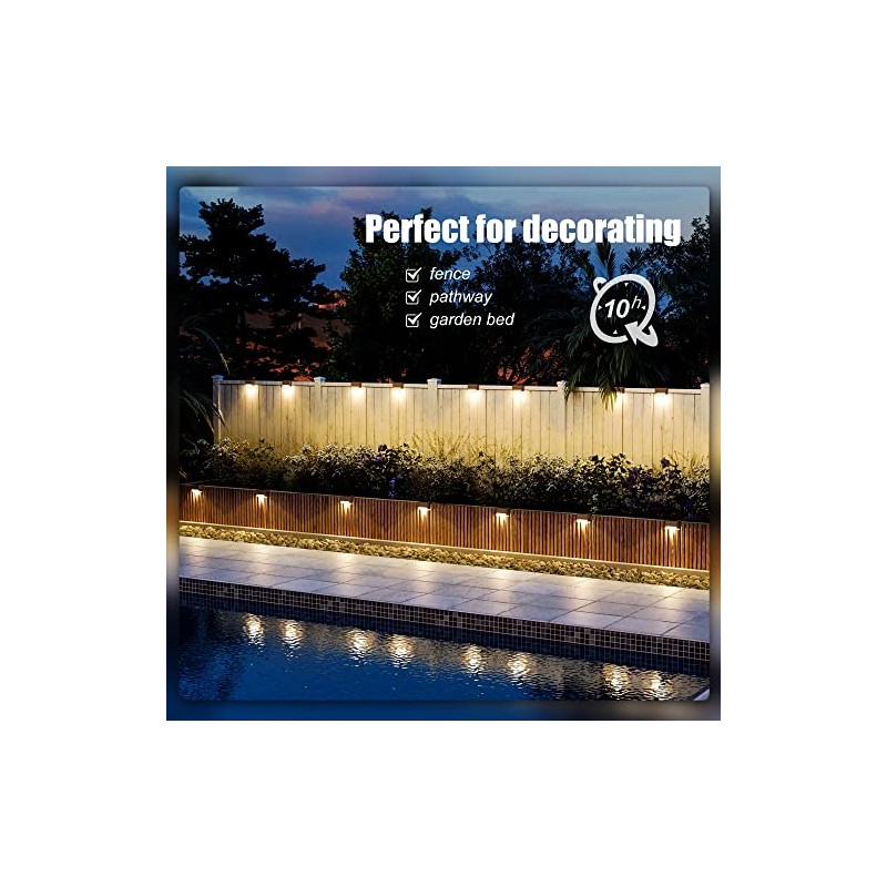 SOLPEX Solar Deck Lights - 16 Pack Outdoor Step Lighting