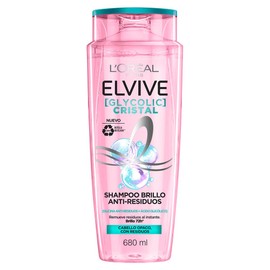 L'Oréal Paris Shampoo Elvive Glycolic Cristal con Glicina Anti Residuos + Ácido Glicólico, 680ml