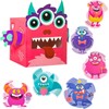 Haooryx Pack of 39 Small Monster Thank You Cards with Letterbox Children Beautiful Mother's Day Cards Classroom Exchange Greeting Cards DIY Paper Cards Crafts Mother's Day Birthday Party Accessories