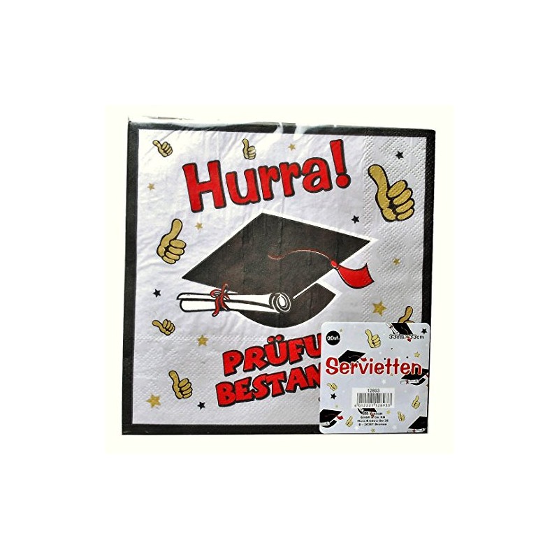 Prüfung Hurra Napkins 33 x 33 cm Pack of 20