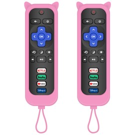 Hisense Roku TV Remote Cover, 2-Pack Replacement Compatible with Hisense Roku TV (Pink)
