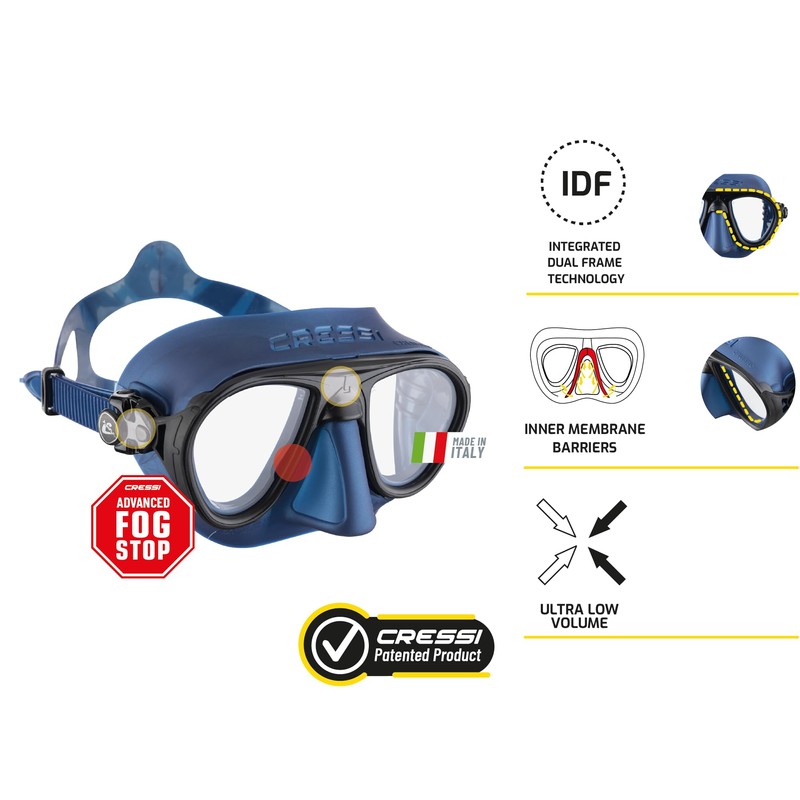Cressi Unisex's Calibro and Corsica Snorkeling Set, Black, One Size