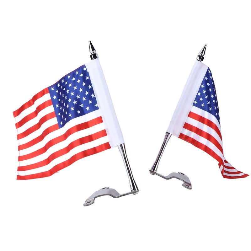 Trunk Lid Flag Pole Mount Kit with USA American Flag