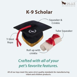 P.L.A.Y. PET LIFESTYLE AND YOU - Plush toy dog back to school collection - graduation hat & scroll/graduation hat & badge