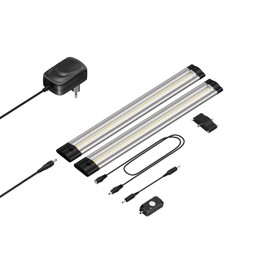 parlat Siris LED Under-Unit Light, Motion Sensor, Flat, 30 cm, 370 lm, White, Set of 2