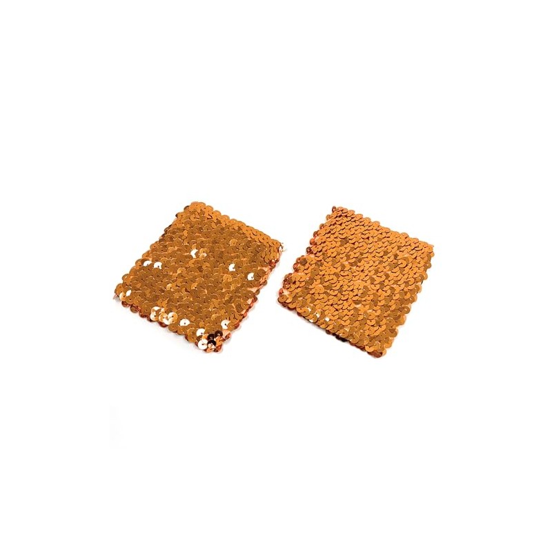 Orange Pair Of Womens Sequin Polyester Fancy Dress Wristbands 16