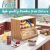 Vriccc Bread Box for Kitchen Counter, Large Bamboo Wooden Double