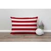 Red Stripe Cotton Linen Throw Lumbar Waist Pillow Case Cushion