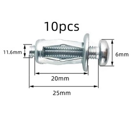 Naisfei Pack of 10 Screw Petal, M6 x 25 Cavity Metal Anchors, Robust Cavity Wall Anchors for Home Decoration and Fixings to Cavity and Plasterboard Walls
