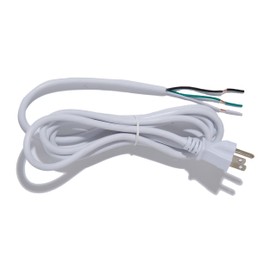 B&P Lamp® White 18/3 SVT Cord Set, 15 Feet Long
