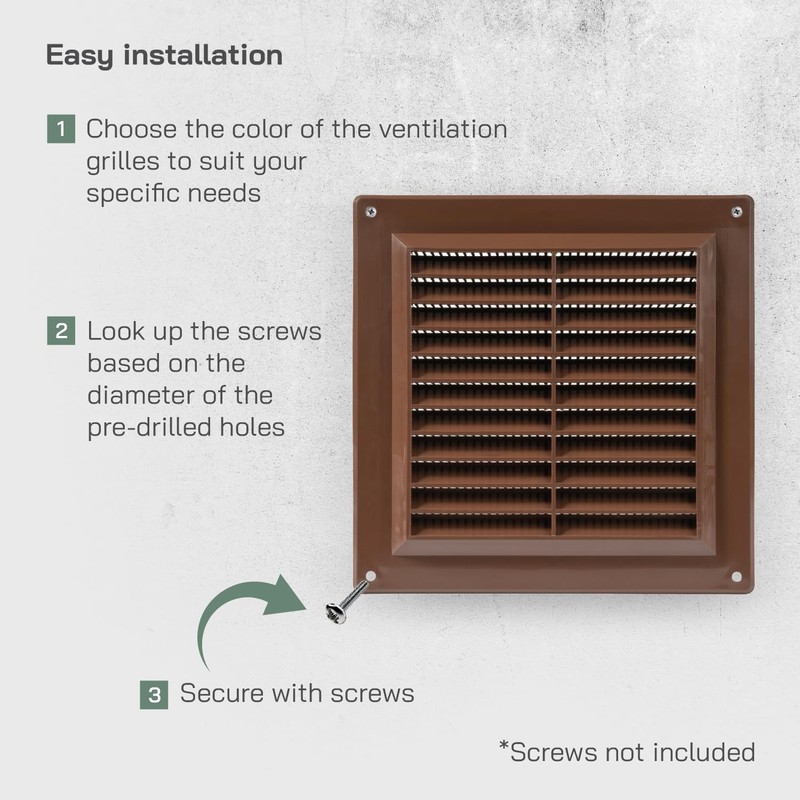 Vent Systems 6'' x 6" Inch Brown Air Vent Cover