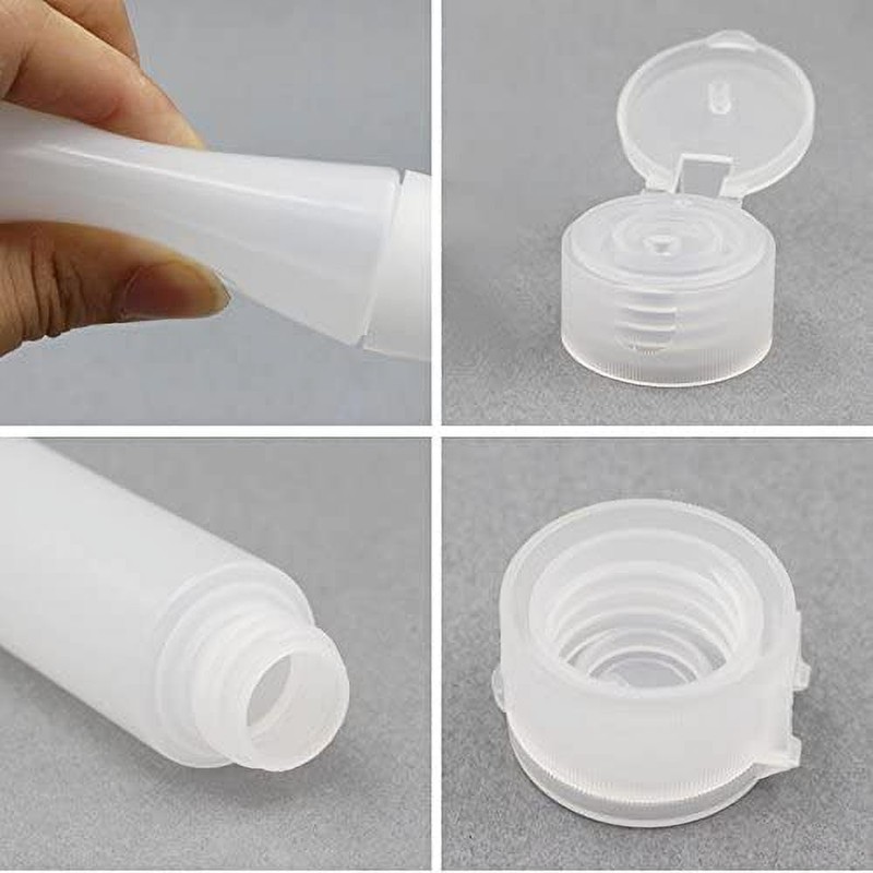 Nlinlin 5 Pcs White 1 oz Travel Bottles Empty Refillable