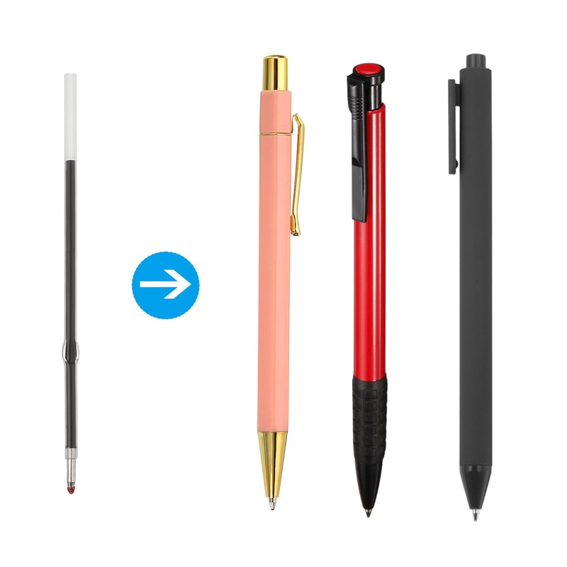 PATIKIL 100 Pack Retractable Ballpoint Pen Refills, 1.0 mm Black