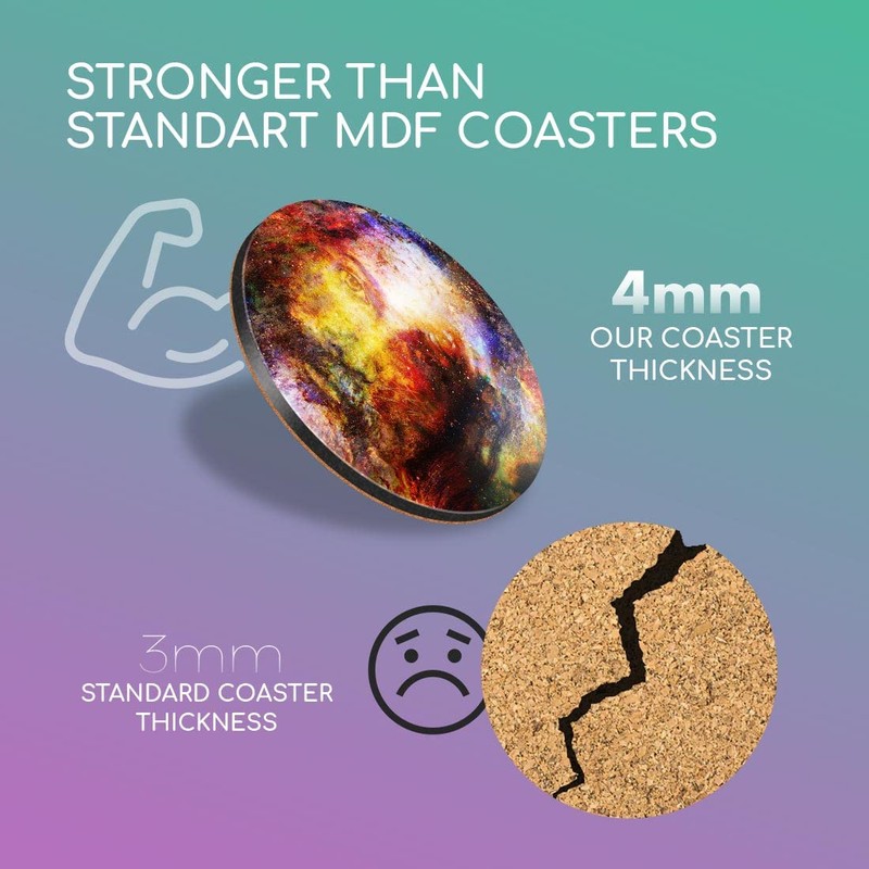1 x Round Coaster - Amazing Watercolour Christian Cork Backed