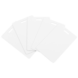20 Pack Premium Blank PVC Cards with Slot Punch on Short Side - Vertical Slot Punch Blank ID Cards- CAETOUNG CR80 30 Mil Graphic Quality White Plastic Cards for Photo ID Badge Printers