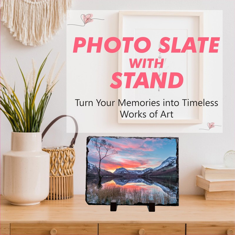 Precision Designs Rectangle Photo Slate with Stand 15cm x 10cm