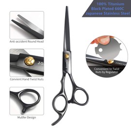 Hair Cutting Scissors Set by Aszwor Hairdressing Shears Kit 12 PCS Professional Haircut Scissors Kit with Hair Cutting Scissors, Thinning Shears, Multi Use Haircut Kit for Home Salon Barber