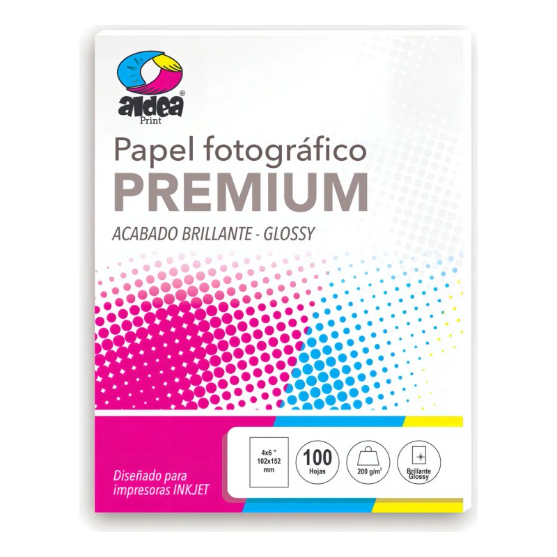 Papel fotográfico Aldeaprint 4x6 200g Color Blanco 100 Unidades